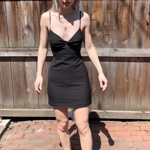 Abercrombie & Fitch Black Twist Front Cutout Mini Dress